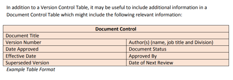 document control version control
